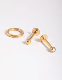 Gold Plated Surgical Steel Clicker Earring Pack - link has visual effect only