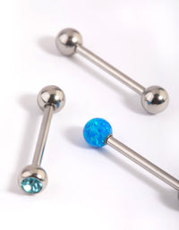 Surgical Steel Opal Tongue Ring Pack - link has visual effect only