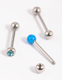 Surgical Steel Opal Tongue Ring Pack - link has visual effect only