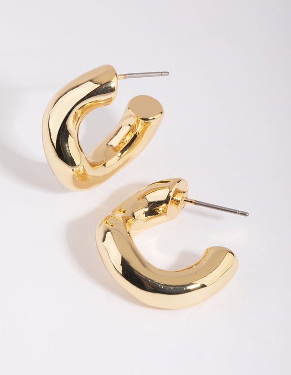Gold Plated Chunky Hoop Earrings