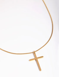 Gold Plated Stainless Steel Cross Necklace - link has visual effect only