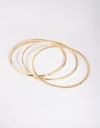 Gold Plated Mixed Bangle Pack - link has visual effect only