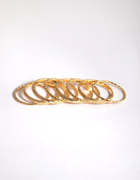 Gold Plated Textured Ring 8-Pack - link has visual effect only