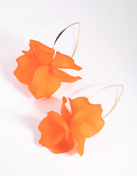 Orange Frosted Flower Drop Earrings - link has visual effect only