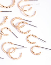 Gold Twisted Hoop Earring 12-Pack - link has visual effect only