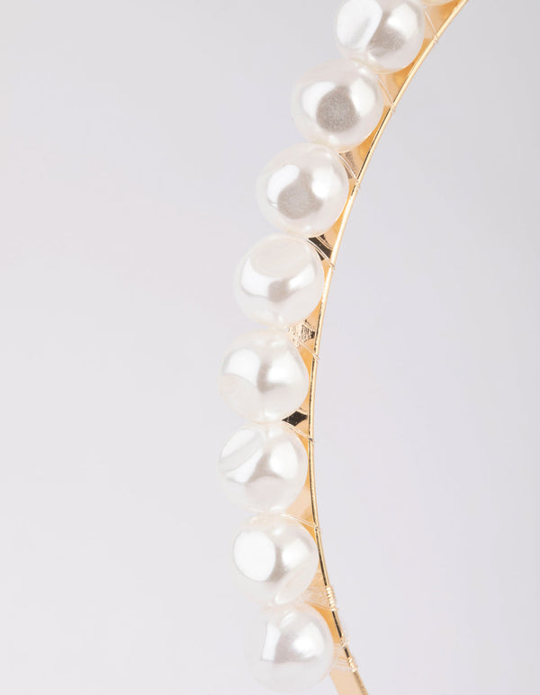 Gold Irregular Pearl Headband