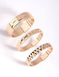 Gold Textured Ring Stack Pack - link has visual effect only