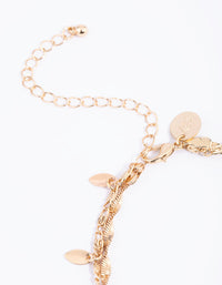 Gold Twisted Leaves Anklet Set - link has visual effect only