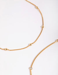 Gold Plated Cubic Zirconia Ball Anklet - link has visual effect only