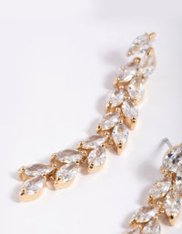 Gold Cubic Zirconia Marquise Drop Earrings - link has visual effect only