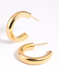 Gold Plated Stainless Steel Medium Chunky Hoop Earrings - link has visual effect only