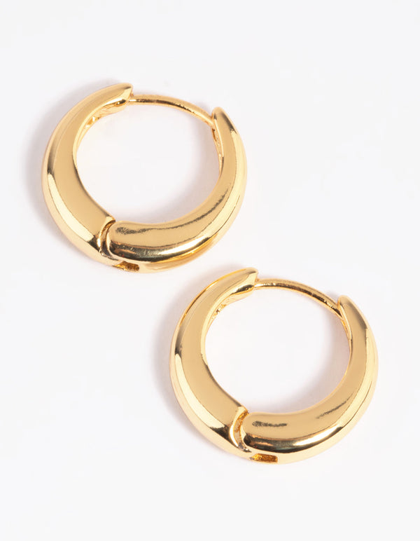 Gold Plated Small Huggie Hoop Earrings