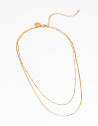 Gold Plated Stainless Steel Mixed Chain Layered Necklace - link has visual effect only