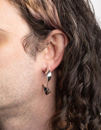 Rhodium Twisted Hoop Earrings - link has visual effect only