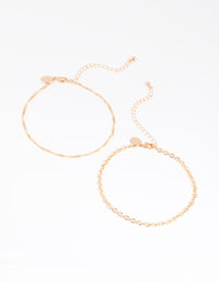 Gold Twisted Anklet Set - link has visual effect only