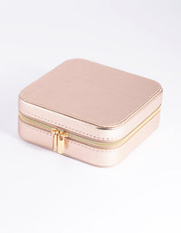 Rose Gold Faux Leather Iridescent Jewellery Box - link has visual effect only