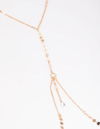 Gold Cubic Zirconia Body Chain - link has visual effect only