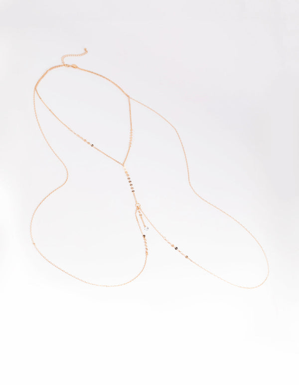 Gold Cubic Zirconia Body Chain