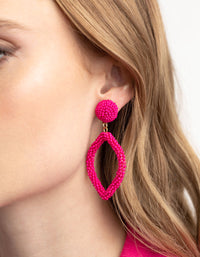 Pink Beaded Drop Earrings - link has visual effect only