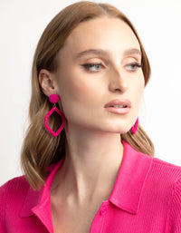 Pink Beaded Drop Earrings - link has visual effect only