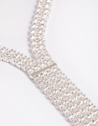 Silver Cubic Zirconia Fringe Necklace - link has visual effect only