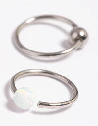 Surgical Steel Opal Nose Ring Set - link has visual effect only