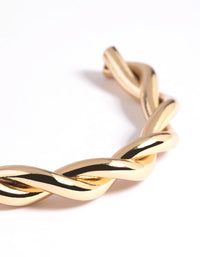 Gold Plated Twisted Cuff Bangle Bracelet - link has visual effect only