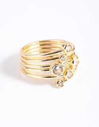Gold Plated Cubic Zirconia Stone Ring - link has visual effect only