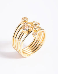 Gold Plated Cubic Zirconia Stone Ring - link has visual effect only