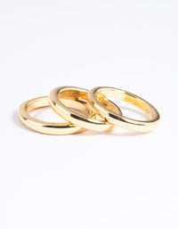 Gold Plated Triple Band Ring - link has visual effect only
