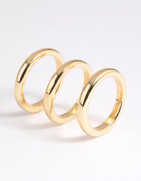 Gold Plated Triple Band Ring - link has visual effect only