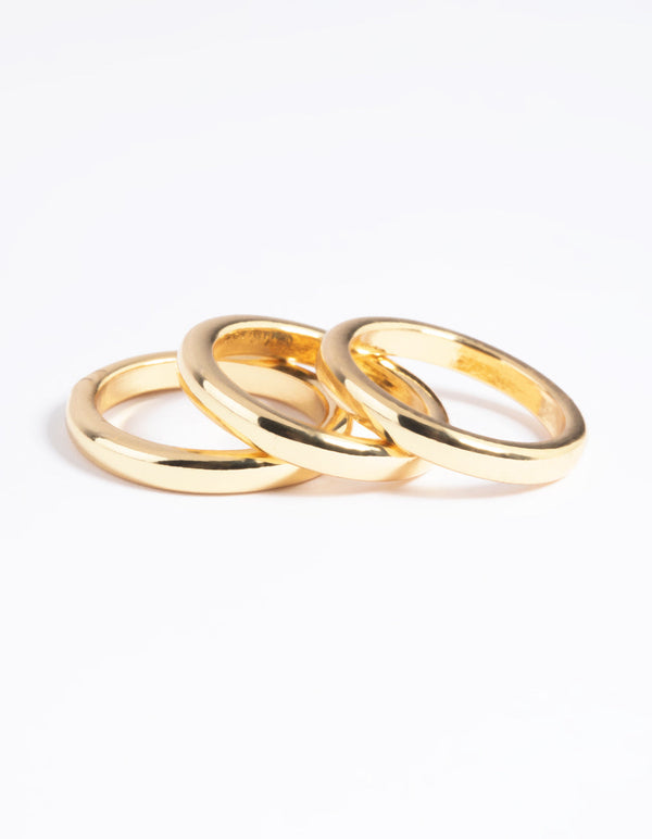 Gold Plated Triple Band Ring