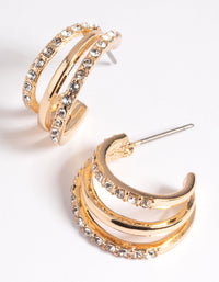 Gold Diamante Hoop Earrings - link has visual effect only