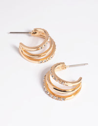 Gold Diamante Hoop Earrings - link has visual effect only