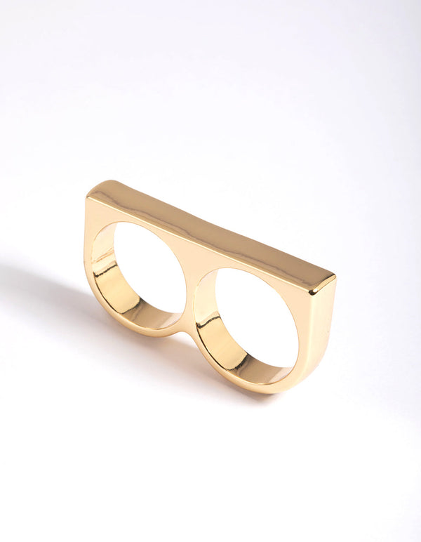 Gold Double Bar Ring