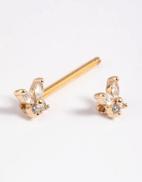 Gold Plated Surgical Steel Butterfly Nipple Bar - link has visual effect only