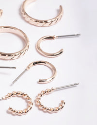 Rose Gold Mixed Diamante Hoop Earrings 8-Pack - link has visual effect only