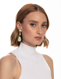 Worn Gold Stone Drop Earrings - link has visual effect only