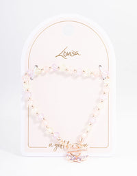 Rose Gold Bead Diamante Bracelet - link has visual effect only