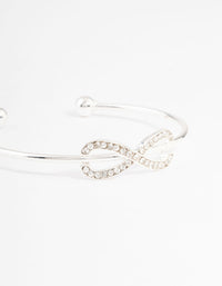 Silver Infinity Open Cuff Bangle - link has visual effect only