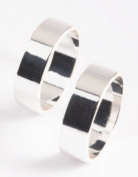 Silver Plated Double Cigar Band Ring - link has visual effect only
