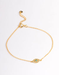 Gold Plated Sterling Silver Evil Eye Bracelet - link has visual effect only