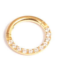 Gold Plated Surgcial Steel Clicker Ring 7mm - link has visual effect only