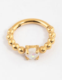 Gold Plated Faux Opal Clicker Ring - link has visual effect only