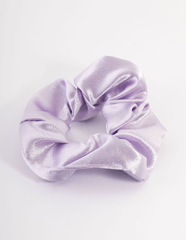 Lilac Fabric Satin Scrunchie