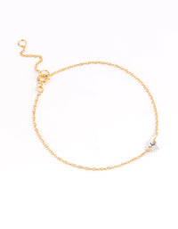 Gold Sterling Plated Floating Heart Bracelet - link has visual effect only