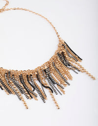 Gold Multi Chain Fringe Necklace - link has visual effect only