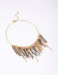 Gold Multi Chain Fringe Necklace - link has visual effect only