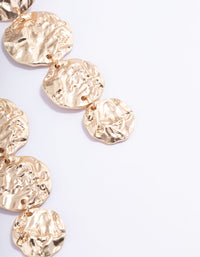 Gold Statement Molten Circle Drop Earrings - link has visual effect only