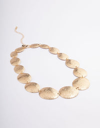 Gold Graduated Hammered Disc Necklace - link has visual effect only